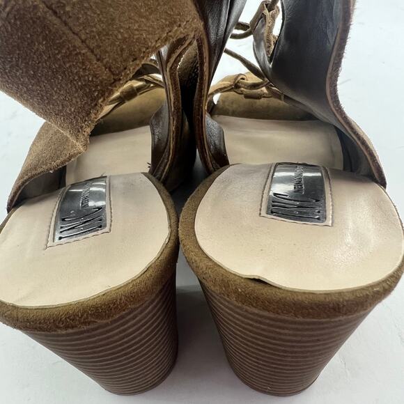 INC International Concepts (7) Radka Brown Suede Leather Chunky Caged Heels - Picture 8 of 10